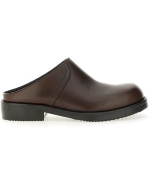 Dries Van Noten Leather Clogs - Brown