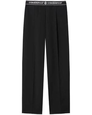 CASABLANCA Dress Pants With Logo On The Waistband - Black