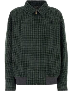 Miu Miu Embroidered Flannel Jacket - Green