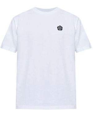 KENZO Cotton T-Shirt With Logo Patch in White for Men | Lyst