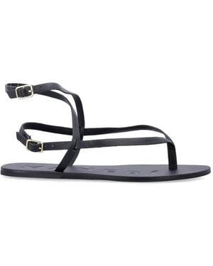Manebí Manebi Leather Thong Sandals - Black