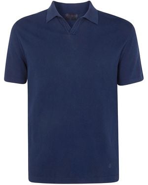 Dondup Crepe Cotton F.14 Regular Fit Polo Shirt - Blue