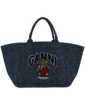 Ganni 'Xxl Bear' Shopping Bag - Blue