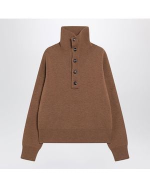 Ami Paris Camel Wool Sweater - Brown