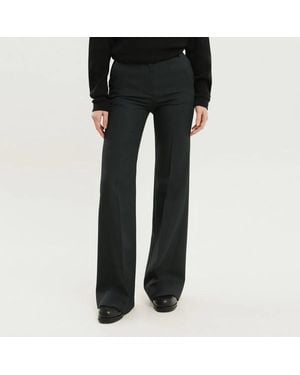 1989 STUDIO High-Waisted Dark Bell-Bottom Trousers - Black