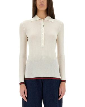 Gucci Cashmere And Silk Polo Shirt - White