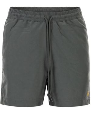 Carhartt Beach Shorts With Logo - Grey