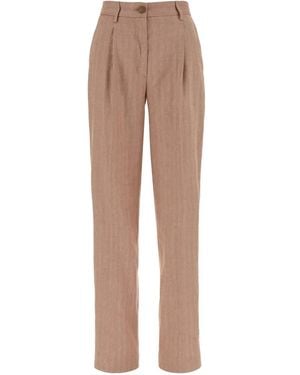 Jacob Cohen Pant Regular Leg Single Pence Mid Rise Nora - Natural