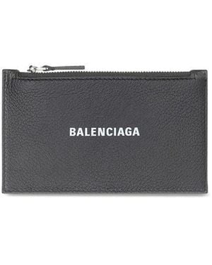 Balenciaga Cash Long Coin Leather Card Holder - Gray