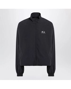 Balenciaga Washed Loop Sports Icon Zip Jacket - Black