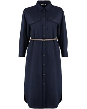 Peserico Belted Shirtdress - Blue