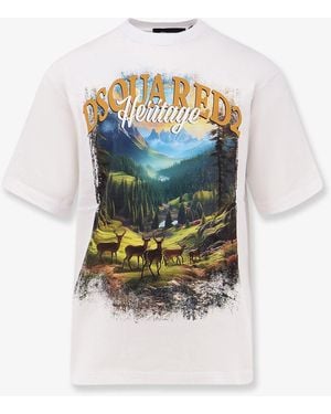 DSquared² Loose Fit Cotton T-Shirt - White