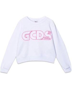 Gcds Sweatshirt Cropped Girl - White