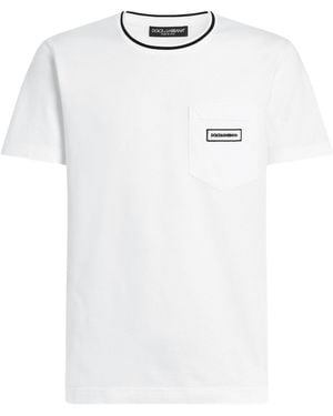 Dolce & Gabbana Dolce & Gabbana T-Shirt With Pocket And Logo Patch - White