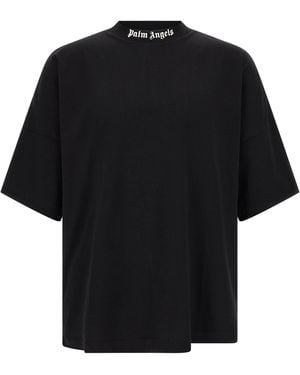 Palm Angels Logo Print T-Shirt - Black