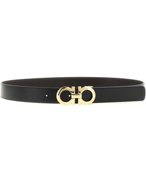 Ferragamo 'Gancini' Reversible Belt - Black