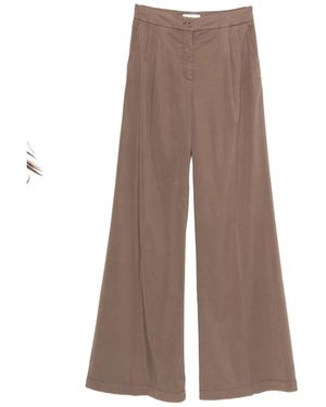Via Masini 80 Linen Blend Trousers - Brown