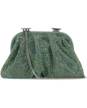 Benedetta Bruzziches Embellished Fabric Small Venus Clutch - Green