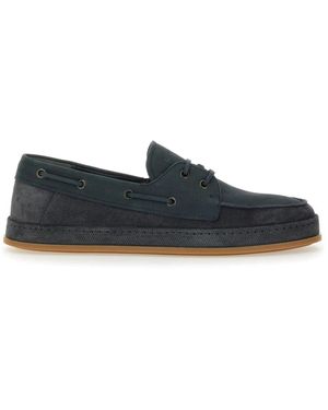 Hogan Leather Flat Shoes - Blue