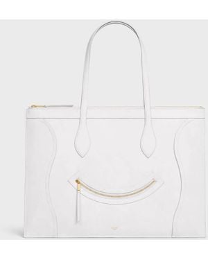 Celine Flat Luggage Zip Tote Bag - White