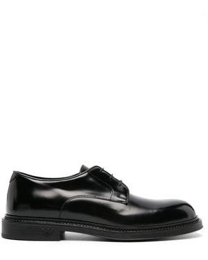 Emporio Armani Leather Derby Shoes - Black