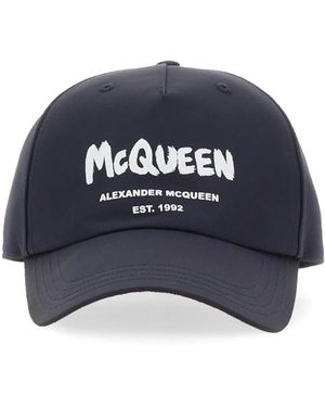 McQueen Graffiti Logo Hat - Blue