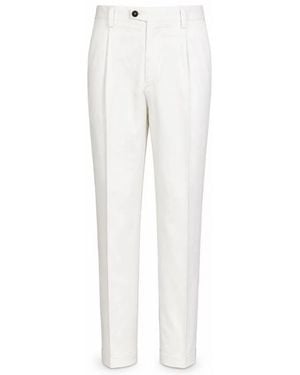 Devore Cotton Pressed Crease Pants - White