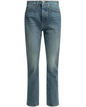 KHAITE "Finley" Straight-Leg Jeans - Blue