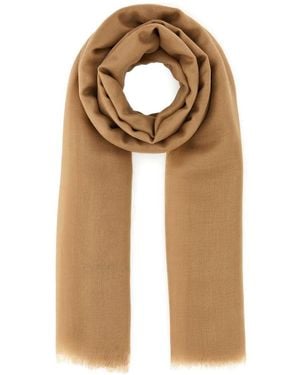 Ferragamo Camel Cashmere Scarf - Natural