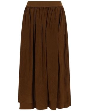 Uma Wang High Waist Midi Skirt - Brown