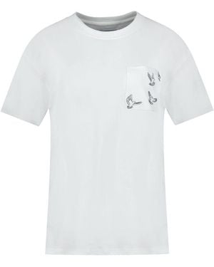 3.PARADIS Doves Pocket T-Shirt - White
