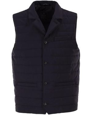 Fay Quilted Stretch Nylon Waistcoat - Blue
