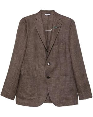Boglioli Linen Double-Breasted Jacket - Brown