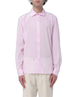 MC2 Saint Barth Cotton Poplin Shirt With Embroidered Logo - Pink