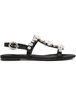 Dolce & Gabbana Crystal Shoes Sandals - Black