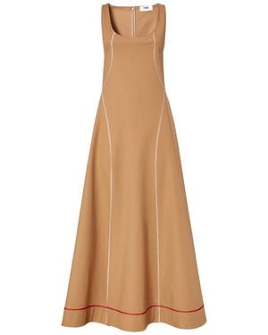 Fendi Dark Cotton Dress - Natural