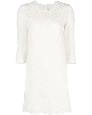 Ermanno Scervino Wool Blend Short Dress - White