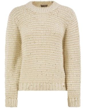 Herno Alpaca-Blend Jumper With Sequins - Natural