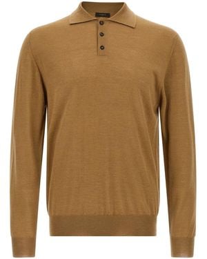Zanone Virgin Wool Polo Shirt - Brown