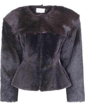 Magda Butrym Leather Fur Jacket - Black