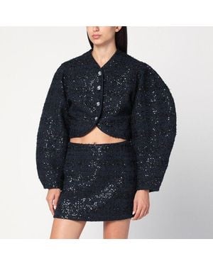 ROTATE BIRGER CHRISTENSEN Bouclé Jacket With Sequins - Black