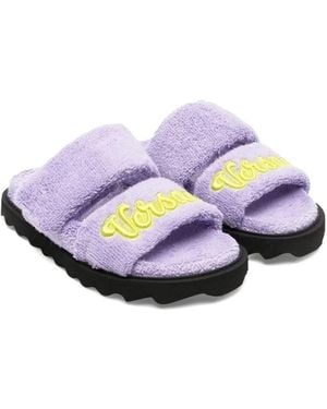 Versace Terry Slipper And Embroidery - White