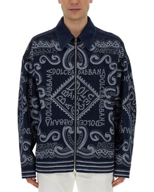 Dolce & Gabbana Dolce & Gabbana Print Cardigan - Blue