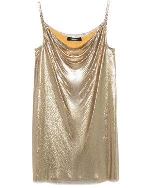 Versace Metal Knit Mini Dress - Metallic