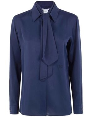 Max Mara "Mxmcolmo" Silk Scarf Shirt - Blue