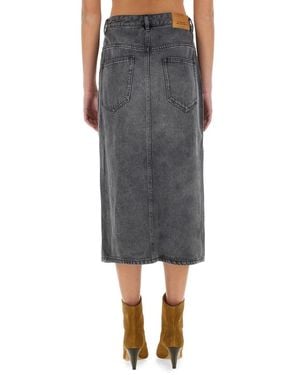 Isabel Marant Tilauria Denin Midi Skirt - Gray