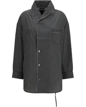 R13 Striped Viscose Shirt - Gray