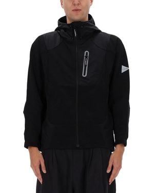and wander Jacket With Logo - Black