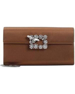 Roger Vivier Dragonfly Flow Clutch Bag - Brown