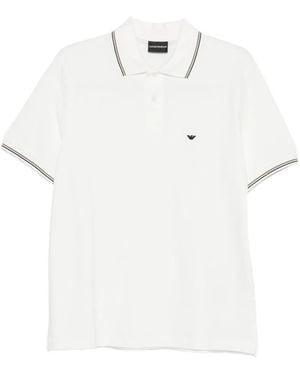 Emporio Armani Logo Cotton Polo Shirt - White